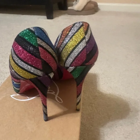 Christian Louboutin Glitter Multicolor Heels - Picture 4 of 5